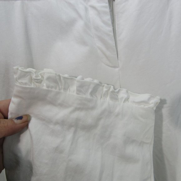 💞Alfani Womens Ruffled Slim Leg Ankle Pants White - Picture 3 of 12